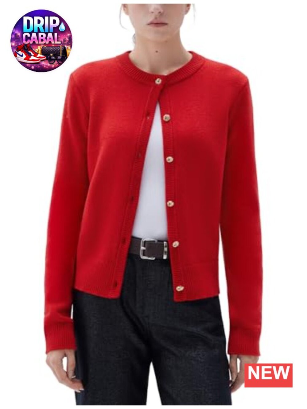 Cashmere Chunky Button Up Cardigan Sweater Long Sleeve Knit